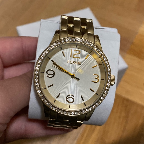 FOSSIL Gold Bezelled Watch - Picture 1 of 3